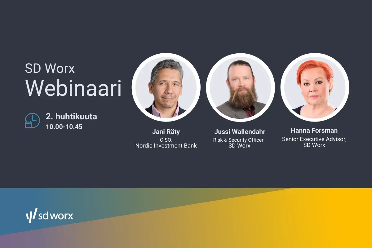 SD Worx webinaari: Tunnista riskit – mitä jokaisen HR-johtajan tulee tietää tietoturvasta