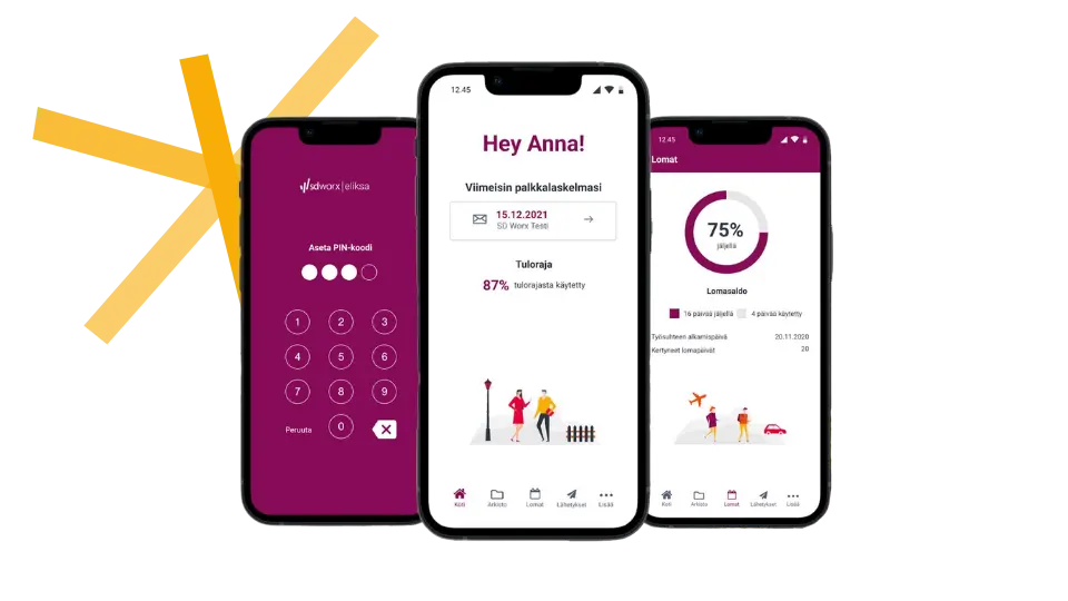SD Worx eLiksa -mobiilisovellus palkkalaskelmien katseluun